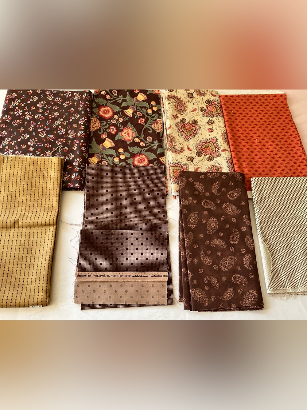 Quilting Sewing Material Lot Moda Fabrics #1060#38073 Marcus #3337 Browns